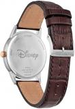 Citizen Eco-Drive Disney Steamboat Willie Mickey Mouse Stainless Steel Case Watch, Brown Leather Strap (Model: AW1788-07W)