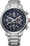 Citizen Men's Sport Casual Avion Eco-Drive Chronograph Watch, Dual Time Zones, 12/24 Hour Time, Spherical Mineral Crystal, Field Watch