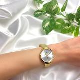Citizen Q&Q QA97J001Y Women's Wrist Watch, Mesh Strap, Quartz, Stone, Gold,, gold, Bracelet Type