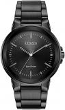 Citizen Men's Eco-Drive Modern Axiom Watch in Gray Stainless Steel, Black Dial (...