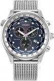 Citizen Men's Sport Luxury Eco-Drive Chronograph Watch, 12/24 Hour Time, Date, 100 Meters Water Resistant, Stainless Steel