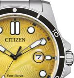 Citizen Marine 1810 Eco-Drive Yellow Dial Men's Watch AW1816-89X