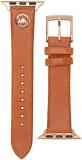 Michael Kors Apple Watch Replacement Strap, 1.5 inches (38 mm), 1.6 inches (40 mm), 1.6 inches (41 mm), Case Compatible *Belt Only, MK Logo Leather Strap, Brown Watch Strap