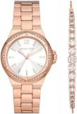 Michael Kors Ladies Lennox Three Hands Chronograph Stainless Steel Watch Case Si...