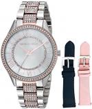 Michael Kors Women's Lauryn Quartz Watch with Stainless-Steel-Plated Strap,Silve...
