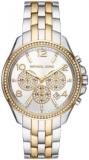 Michael Kors MK7252 White Dial Two-Toned Gold/Silver Stainless Steel Bracelet Chronograph 41mm Women's Alloy Watch