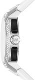 Michael Kors Women's Sidney Stainless Steel Quartz Watch with Silicone Strap, White, 20 (Model: MK6947)
