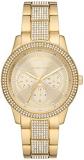 Michael Kors Tibby Women's Watch, Stainless Steel and Pavé Crystal Multifunction Watch for Women