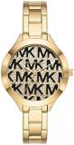 Michael Kors MK4659 Gold Tone Black Logo Accent 3 Hand Dial Stainless Steel Women's Watch