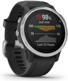 Garmin fenix 6S, Premium Multisport GPS Watch, Smaller-Sized, Heat and Altitude Adjusted V02 Max, Pulse Ox Sensors and Training Load Focus, Silver with Black Band