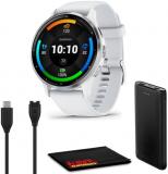 Garmin Venu 3 Advanced Fitness and Health Tracker GPS Smartwatch, 14 Days Battery Life with Silver Stainless Steel Bezel and 45mm Whitestone Case & Silicone Band 1.4 Inch AMOLED Touch Screen Display