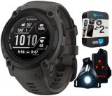 Garmin 010-02932-00 Instinct E 40mm Rugged Outdoor GPS Smartwatch 24/7 Health Monitor (Charcoal) Bundle with 2-Year CPS Protection Pack +Deco Essentials Wearable Commuter Front and Rear Safety Light
