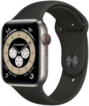 Apple Watch Series 6 (GPS + Cellular, 40mm) Titanium Case with Black Sport Band (Renewed)