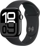 Apple Watch Series 10 [GPS, 46mm] - Jet Black Aluminum Case with Black Sport Band, M/L (Renewed Premium)