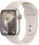 Apple Watch Series 9 (GPS + Cellular 41mm) Starlight Aluminum Case with Starlight Sport Band, S/M (Renewed)