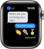 Apple Watch Series 6 (GPS + Cellular, 40mm) Titanium Case with Black Sport Band (Renewed)