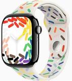 Apple Watch Series 10 [GPS + Cellular, 42mm] - Jet Black Aluminum Case with Pride Edition Sport Band, S/M (Renewed)