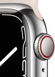 Apple Watch Series 7 (GPS + Cellular, 45 MM) Starlight Aluminum Case with Starlight Sport Band (Renewed)