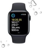 Apple Watch SE (2nd Gen) [GPS 40mm] Smart Watch w/Midnight Aluminum Case & Midnight Sport Band - M/L. Fitness & Sleep Tracker, Crash Detection, Heart Rate Monitor, Retina Display, Water Resistant