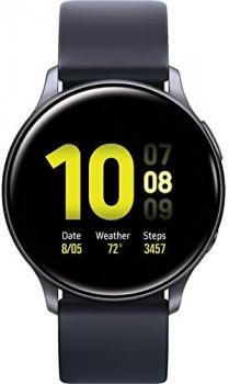 SAMSUNG Galaxy Watch Active2 (Silicon Strap + Aluminum Bezel) Bluetooth - International Heart Rate Monitor (Aqua Black, R830-40mm)