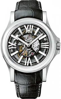Bulova Accu Swiss Kirkwood Men's Automatic Watch with Black Dial Analogue Display and Black Leather Strap 63A122
