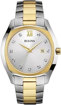 Bulova 98D125 Mens Diamonds Two Tone Steel Bracelet Watch