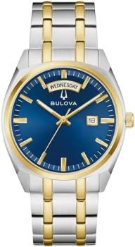 Bulova Men's Classic Surveyor 3-Hand Day/Date Quartz Two-Tone Stainless Steel Watch Style 98C151