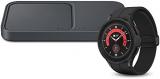 SAMSUNG Galaxy Watch 5 Pro + 15W Wireless Charger Duo w/USB C Cable Bundle, 45mm LTE Smartwatch w/Body, Health, Fitness and Sleep Tracker, Black Band and Cordless Super Fast Charging Pad, Black