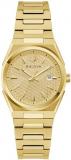Bulova Ladies Quartz Dress Classic Watch, Gold-Tone Stainless Steel Bracelet, Champagne Dial, Calendar (Style: 97M122)