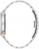 Bulova Latin Grammy Ladies Modern Futuro Two Tone Rose Gold Stainless Steel Watch, Textured Grey Dial (Model:98L309)