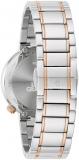 Bulova Latin Grammy Ladies Modern Futuro Two Tone Rose Gold Stainless Steel Watch, Textured Grey Dial (Model:98L309)