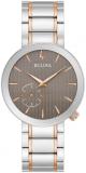 Bulova Latin Grammy Ladies Modern Futuro Two Tone Rose Gold Stainless Steel Watch, Textured Grey Dial (Model:98L309)