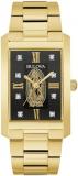 Bulova Our Lady of Guadalupe Gold Stainless Steel 3-Hand Quartz Watch with Diamonds