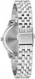 Bulova Ladies Quartz Dress Classic Watch, Silver-Tone Stainless Steel Bracelet, Aqua Dial, Calendar Style: 96P259