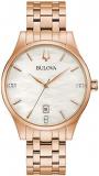 Bulova Ladies' Classic Diamond Dial Stainless Steel 3-Hand Calendar Date Quartz Watch