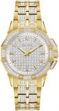 Bulova Ladies' Crystal Octava Gold Stainless Steel 3-Hand Quartz Watch, Crystal Bezel and Dial Style: 98L302