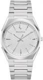 Bulova Men's Quartz Dress Classic Watch, Silver-Tone Stainless Steel Bracelet, Silver-White Dial, Calendar (Style: 96B481)
