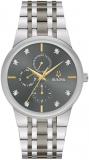 Bulova Men's Modern Diamond Quartz Two Tone Stainless Steel Watch, Grey Dial Sty...