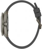 Bulova Men's Oceanographer Snorkel GMT Automatic Grey Ion Plated Stainless Steel Case Watch, Black and White Unidirectional Rotating Bezel, Gray Silicone Strap, White Dial Style:98B407