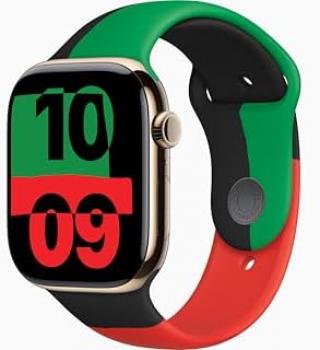 Apple Watch Series 10 [GPS + Cellular, 42mm] - Gold Titanium Case with Black Unity Sport Band, S/M (Renewed)
