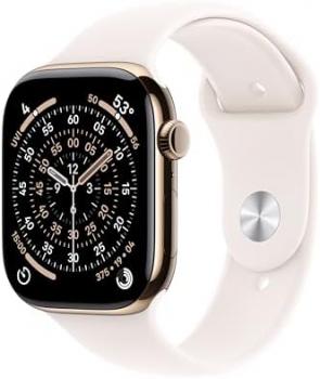 Apple Watch Series 11 [GPS + Cellular 46mm] Smartwatch with Gold Titanium Case with Light Blush Sport Band - S/M. Sleep Score, Fitness Tracker, Health Monitoring, Always-On Display, Water Resistant