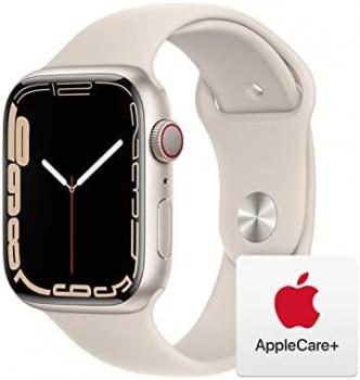 Apple Watch Series 7 [GPS + Cellular 45mm] Smart watch w/Starlight Aluminum Case with Starlight Sport Band. Fitness Tracker, Blood Oxygen & ECG Apps, Always-On Retina Display, Water Resistant