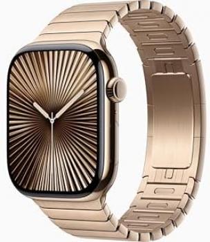 Apple Watch Series 10 [GPS + Cellular, 42mm] - Gold Titanium Case with Gold Link Bracelet (Renewed)