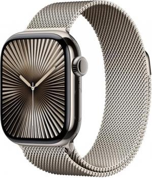 Apple Watch Series 10 [GPS + Cellular, 42mm] - Natural Titanium Case with Natural Milanese Loop, S/M (Renewed)