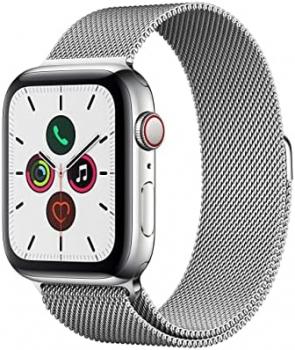Apple Series 5 (GPS + Cel, 44mm) Stainles Steel Stainless Steel Milanes (Renewed)