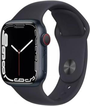 Apple Watch Series 7 (GPS, 45MM) - Space Black Titanium Case with Black Sport Band (Renewed)