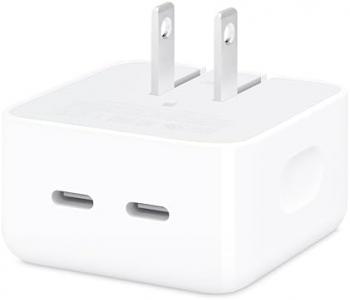 Apple 35W Dual USB-C Port Compact Power Adapter: Fast and Convenient Charging, Type C Wall Charger