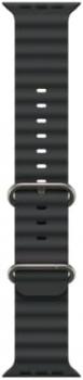 Apple Watch Band - Ocean Band (49mm) - Black with Natural Titanium Finish - Regular