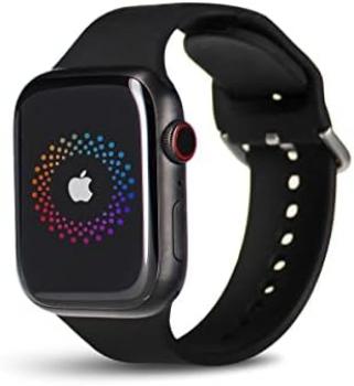 Apple Watch Series 7 (GPS + Cellular, 41MM) - Space Black Titanium Case with Black Sport Band (Renewed)