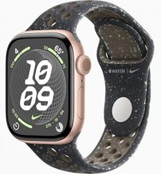 Apple Watch Series 10 [GPS + Cellular, 42mm] - Rose Gold Aluminum Case with Midnight Sky Nike Sport Band, S/M (Renewed)